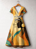 'August Queen Best Life' Short Sleeve Maxi Dress