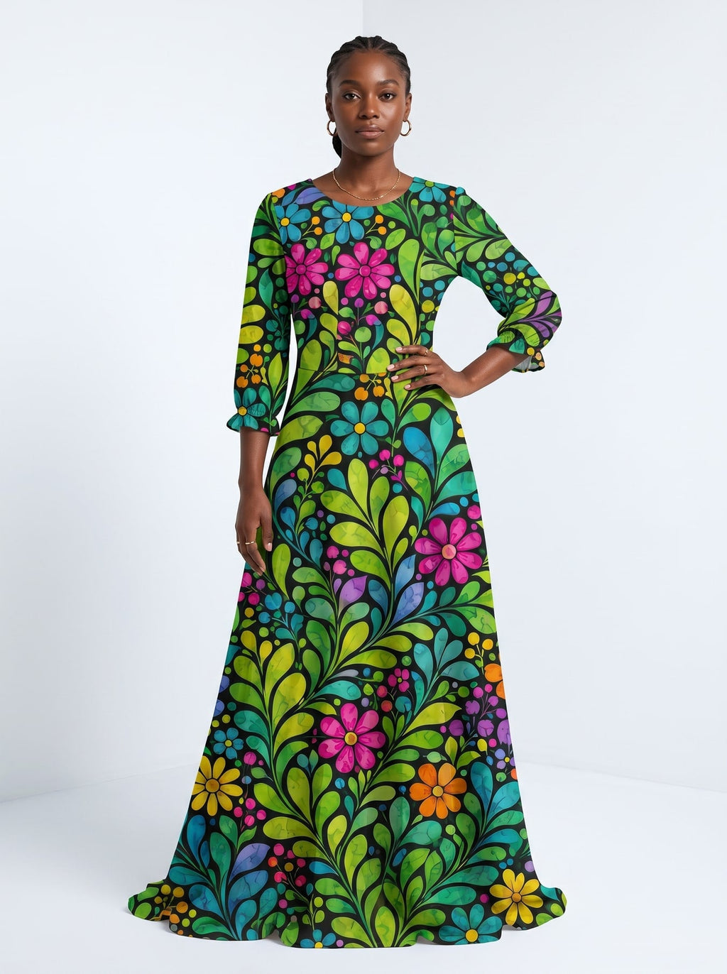 'Zumaridi' Long Sleeve Maxi Dress