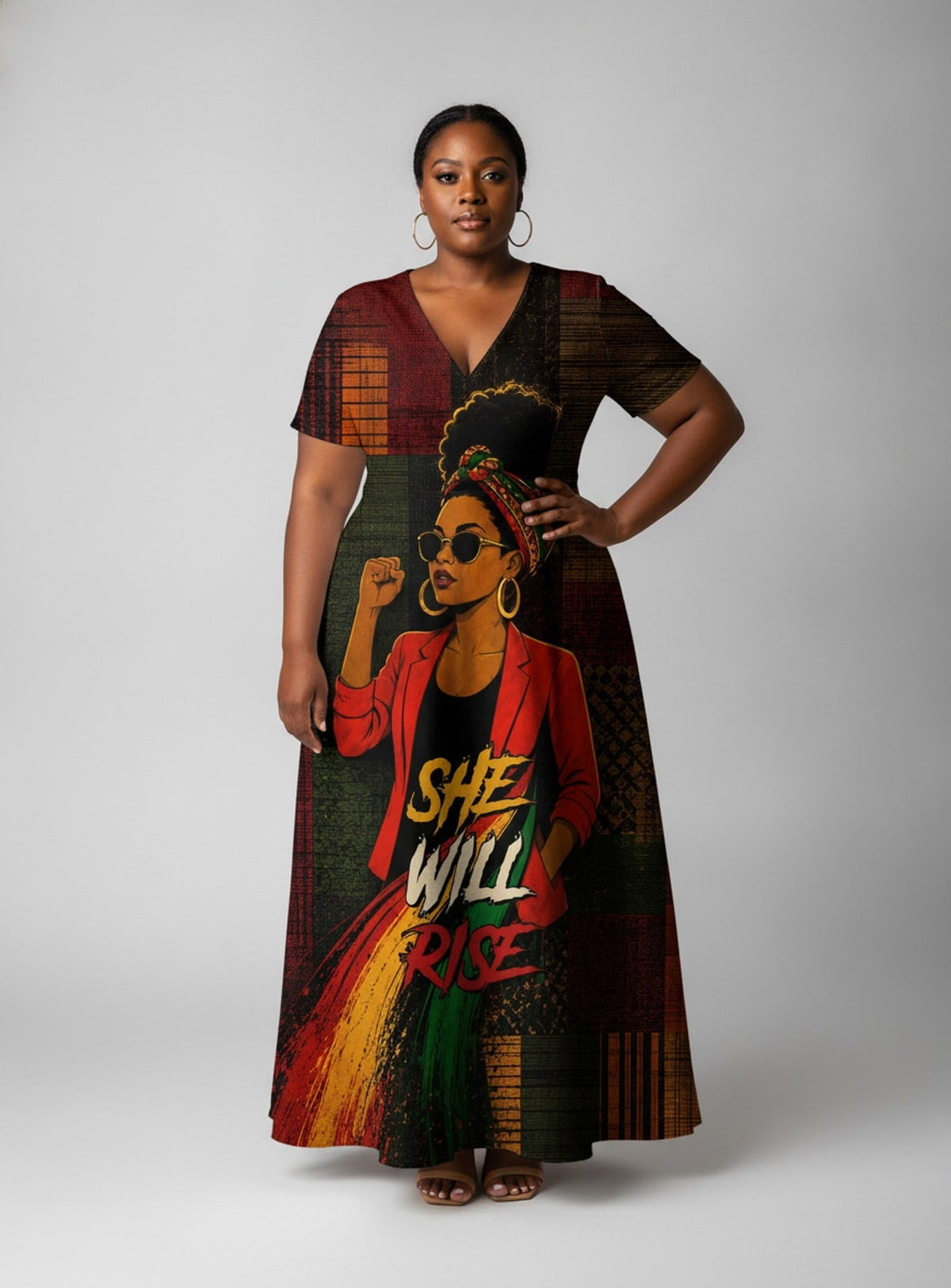 'Inuka' Short Sleeve Maxi Dress