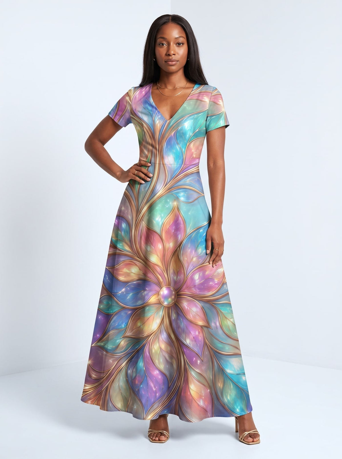 'Almasi' Short Sleeve Maxi Dress