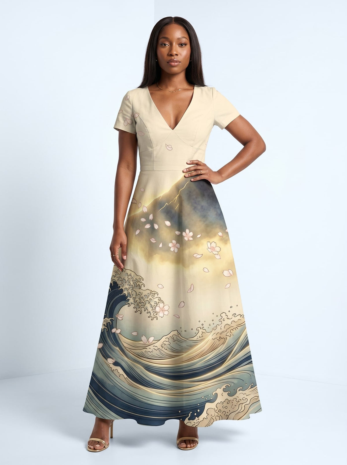 'Wimbi' Short Sleeve Maxi Dress