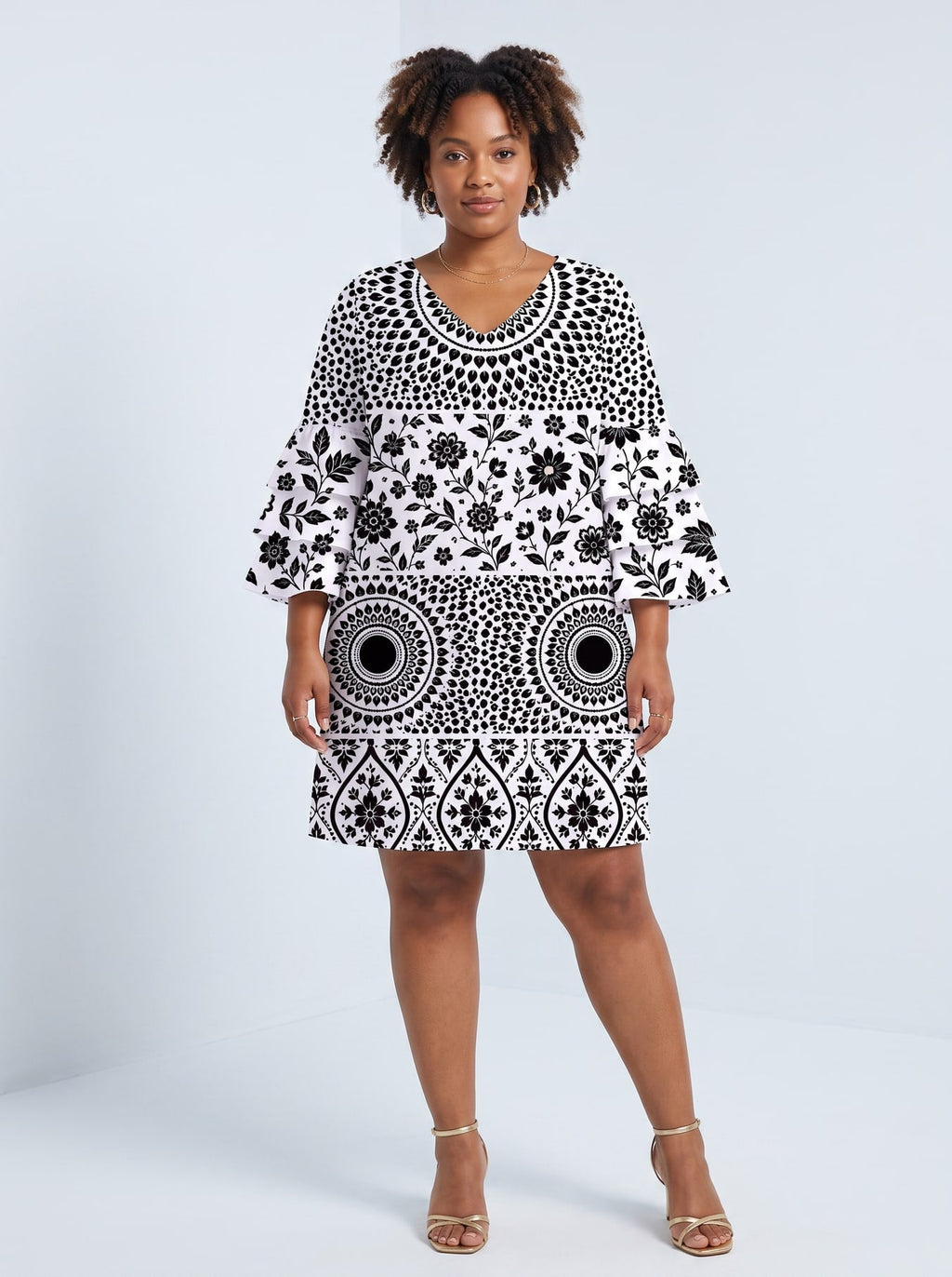'Mwanga' Stacked Ruffle Sleeve Dress