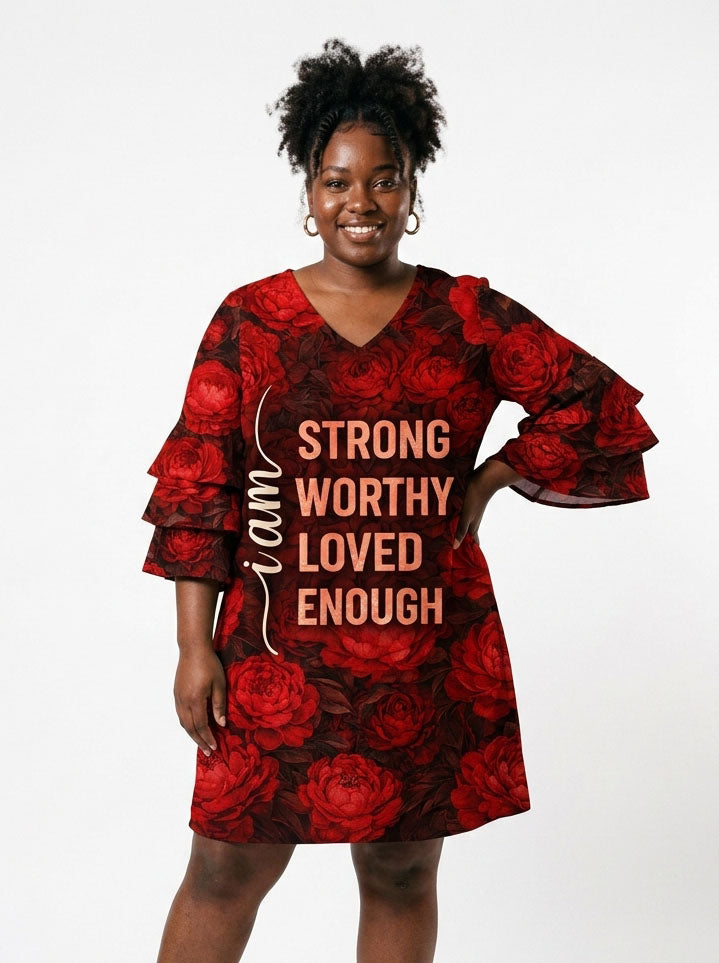 'Tosha' Stacked Ruffle Sleeve Dress