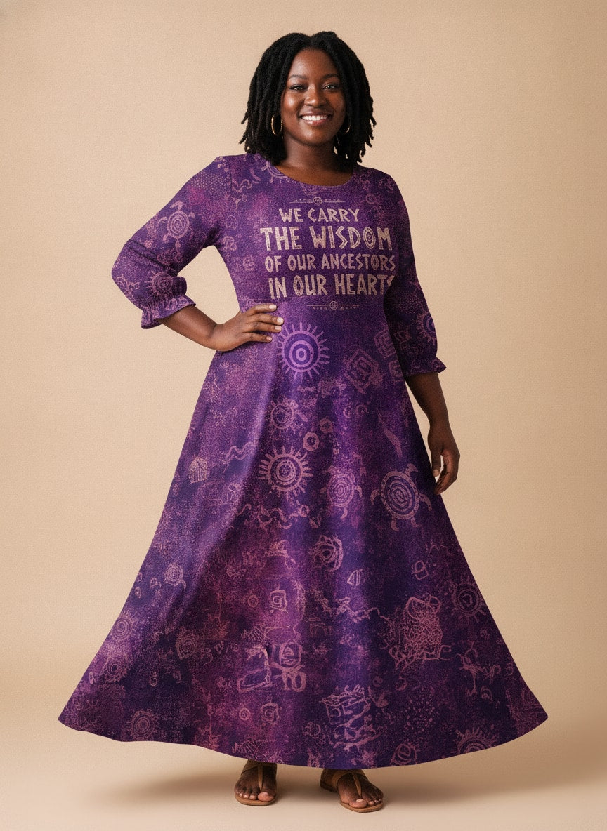'Hekima' Long Sleeve Maxi Dress