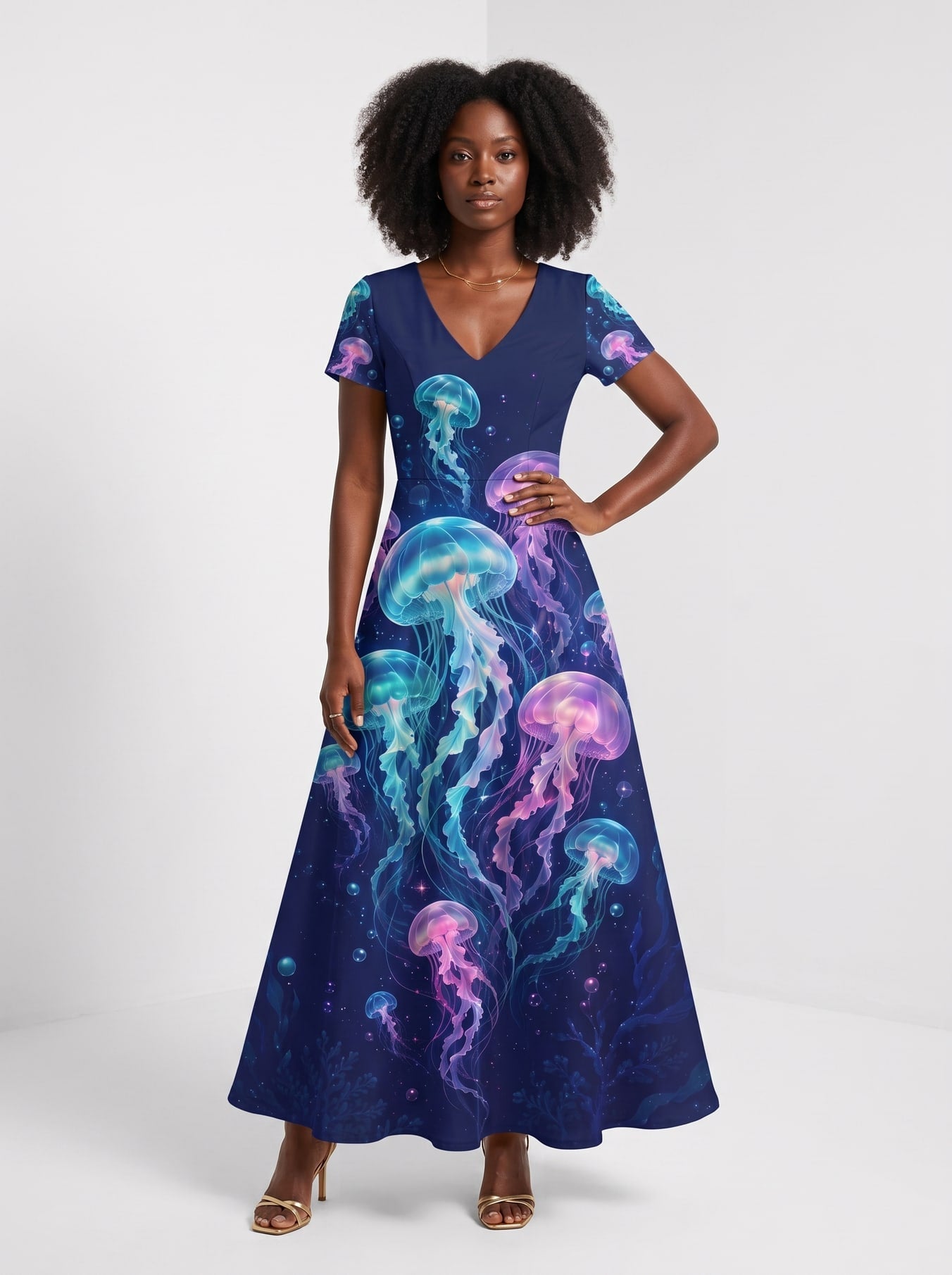 'Bahari' Short Sleeve Maxi Dress