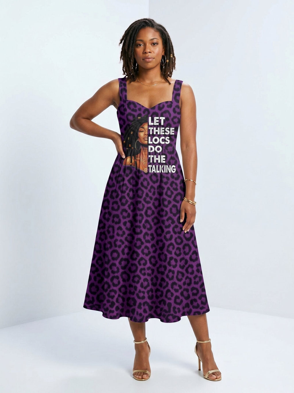 'Purple Leopard' Cotton Corset Dress