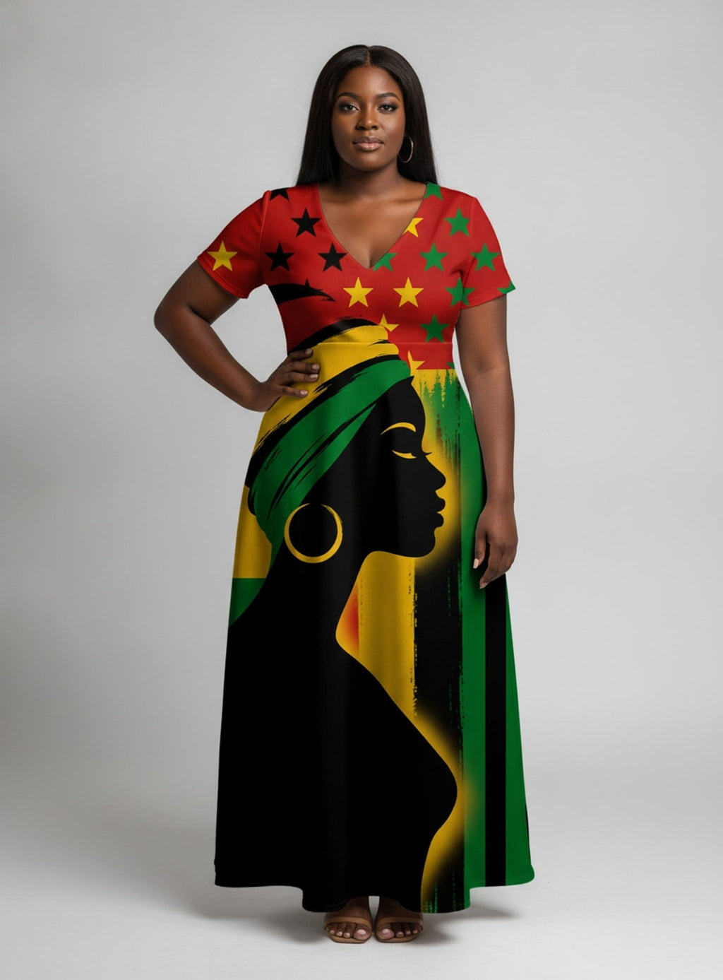'Kwanza' Short Sleeve Maxi Dress