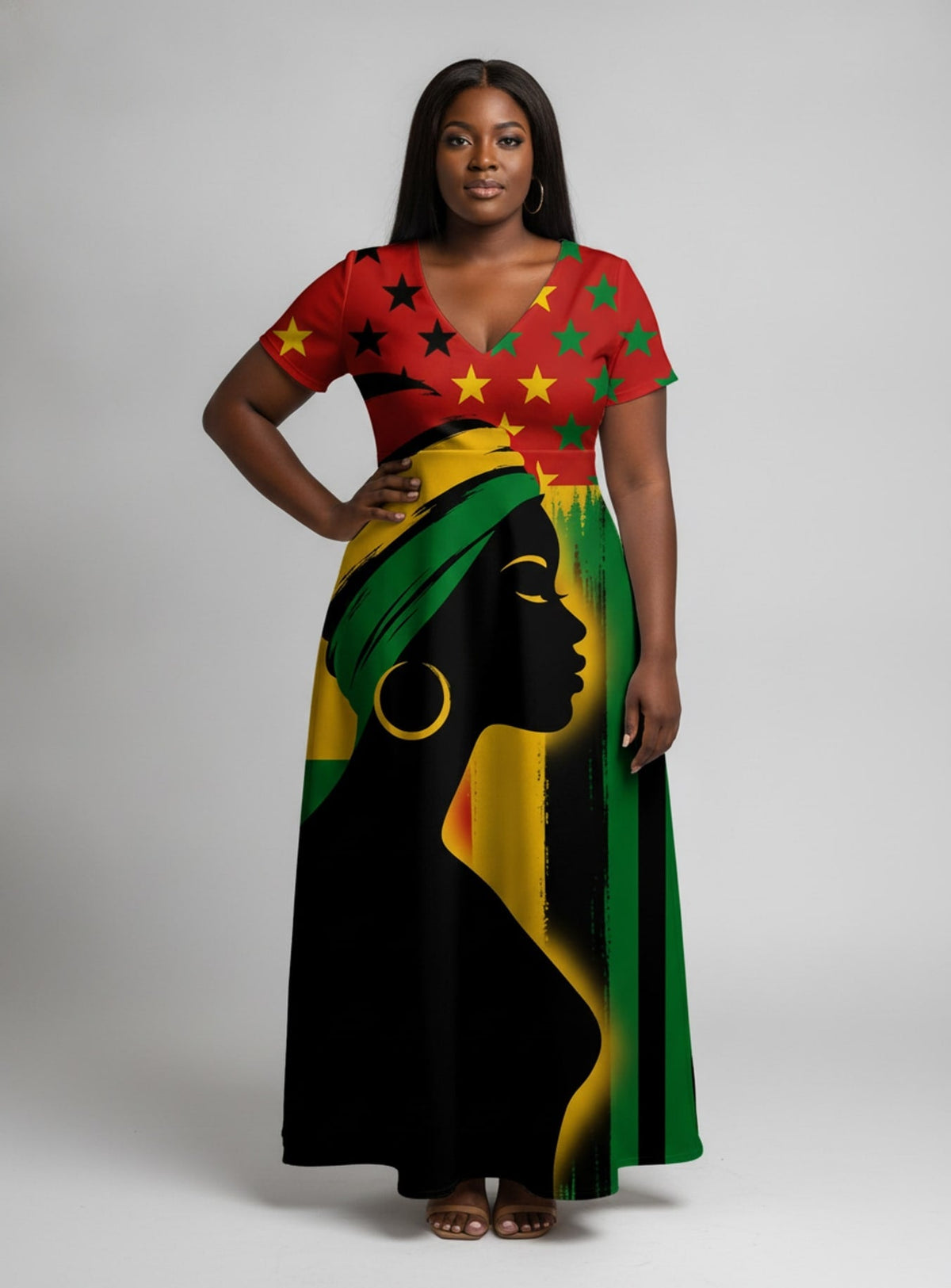 'Kwanza' Short Sleeve Maxi Dress