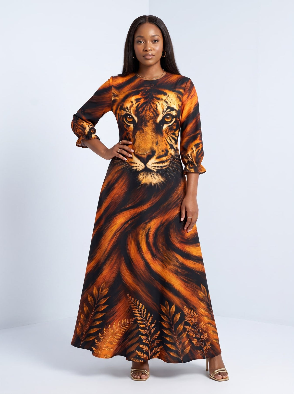 'Moto' Long Sleeve Maxi Dress