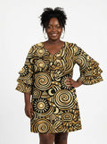 Sahara Stacked Ruffle Sleeve Dress