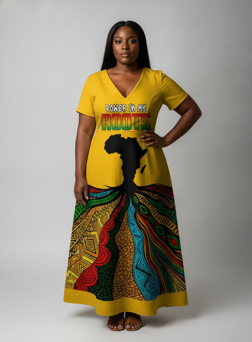 'Mzizi' Short Sleeve Maxi Dress