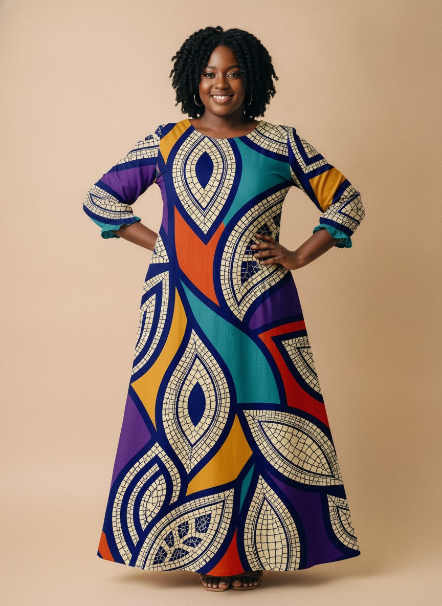 'Johari' Long Sleeve Maxi Dress