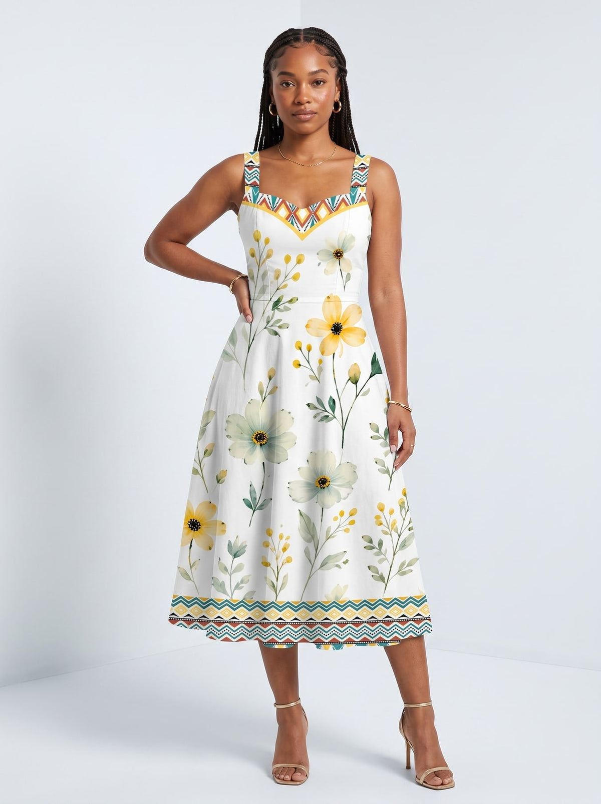 'Alizeti' Cotton Corset Dress