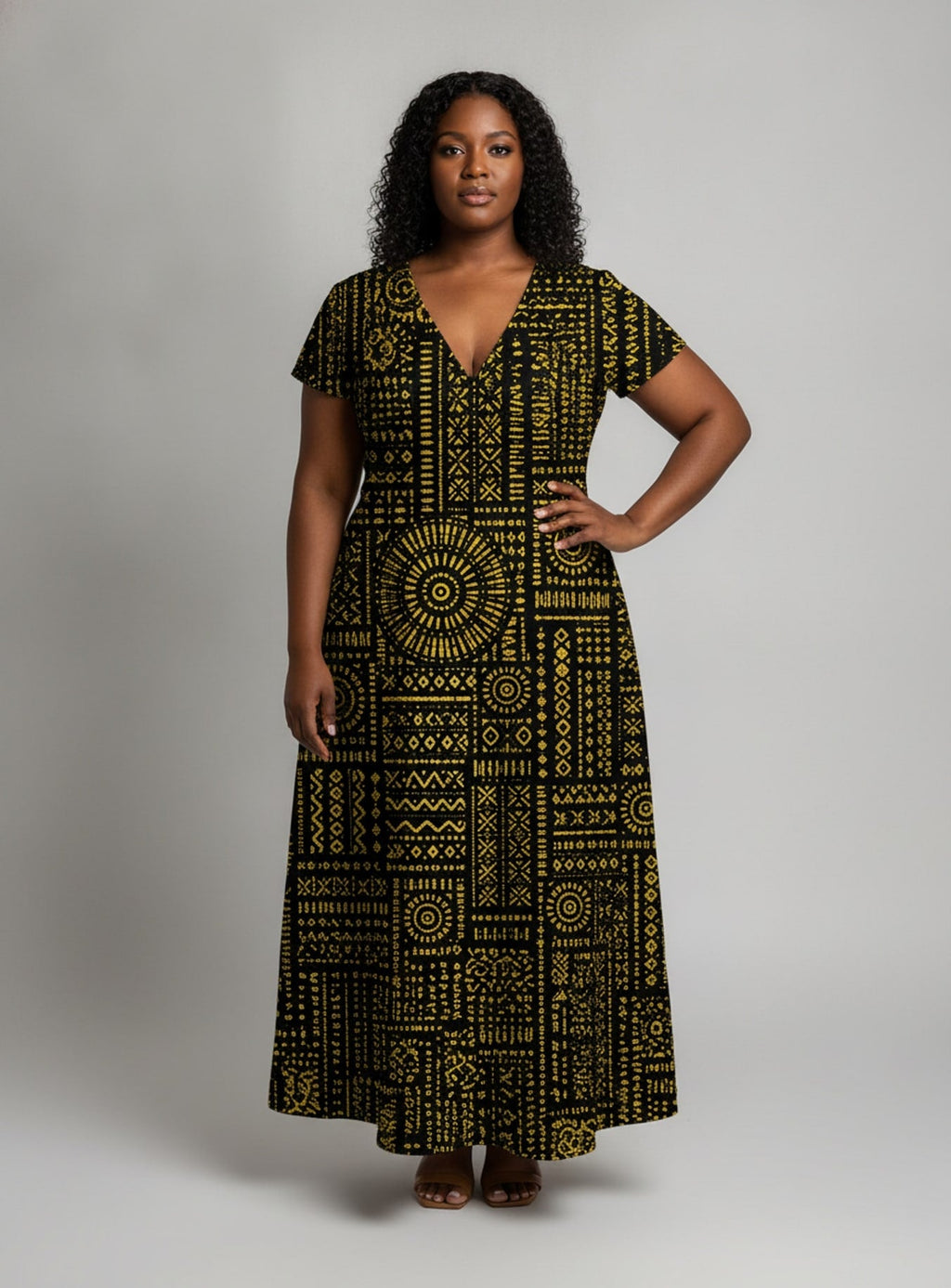 'Lamu' Short Sleeve Maxi Dress