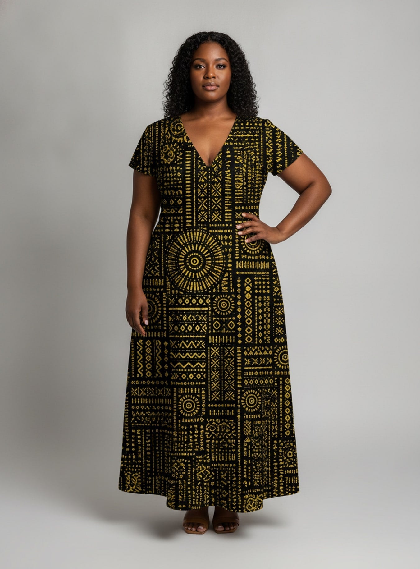 'Lamu' Short Sleeve Maxi Dress