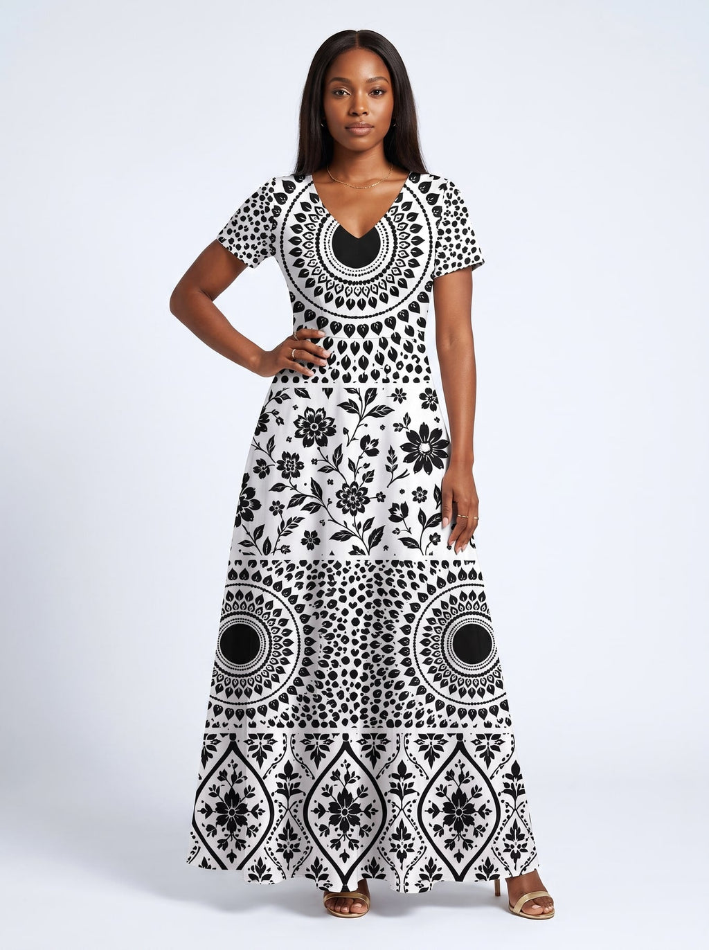 'Mwanga' Short Sleeve Maxi Dress