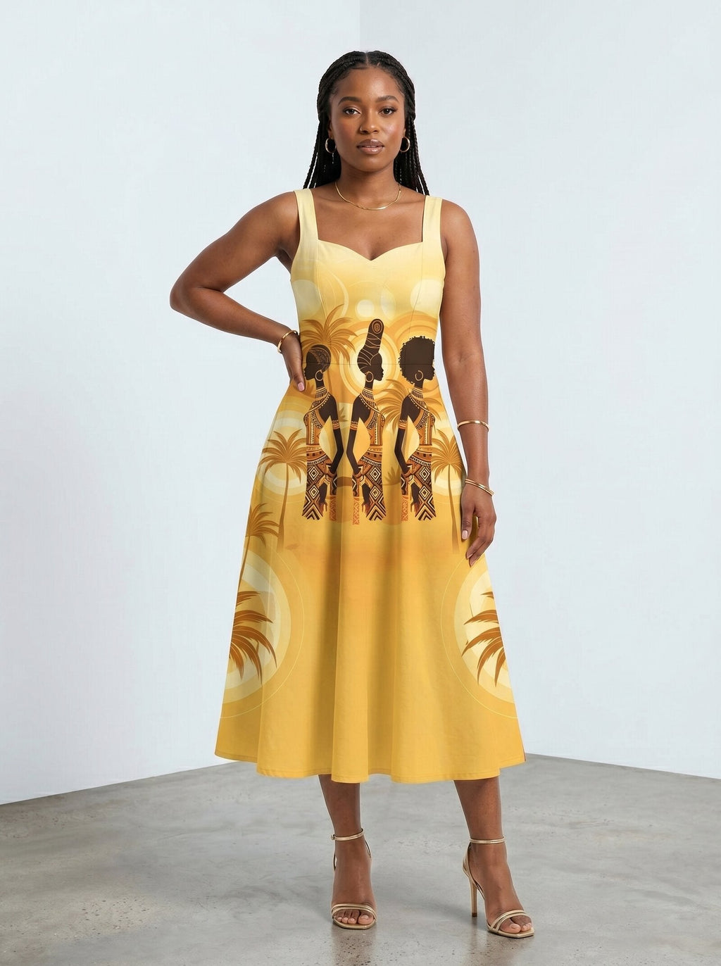 Ancestral Flame Cotton Corset Dress
