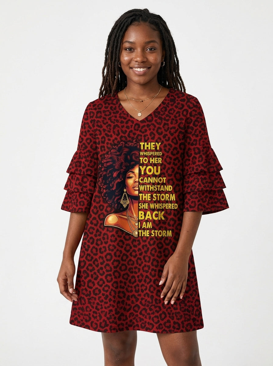 'Unstoppable' Stacked Ruffle Sleeve Dress