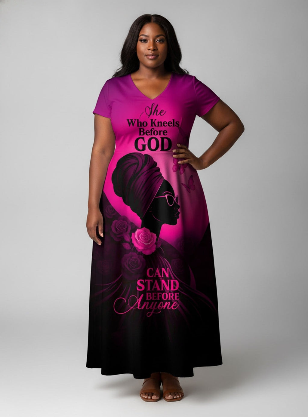 'Selah' Pink' Short Sleeve Maxi Dress