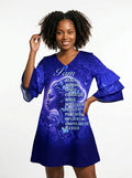 Black Woman Loved Stacked Ruffle Sleeve Dress