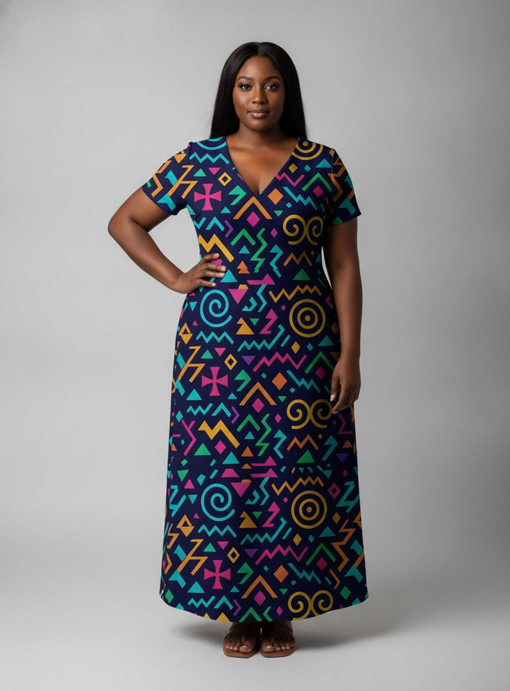 'Ubuntu' Short Sleeve Maxi Dress