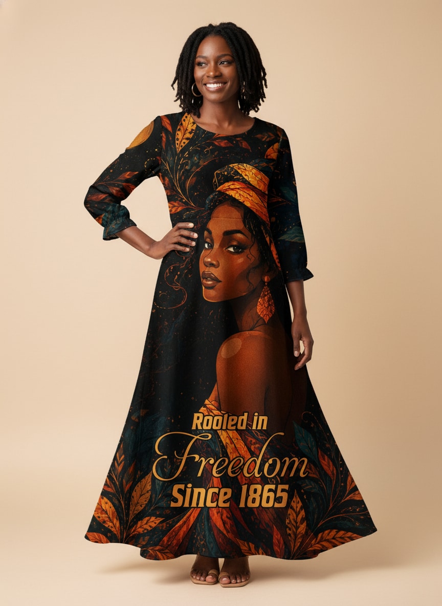 'Huru' Long Sleeve Maxi Dress
