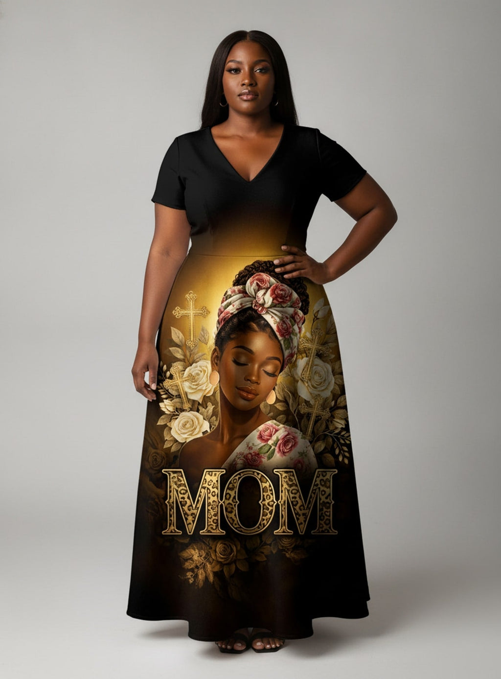 'Iyanu' Short Sleeve Maxi Dress