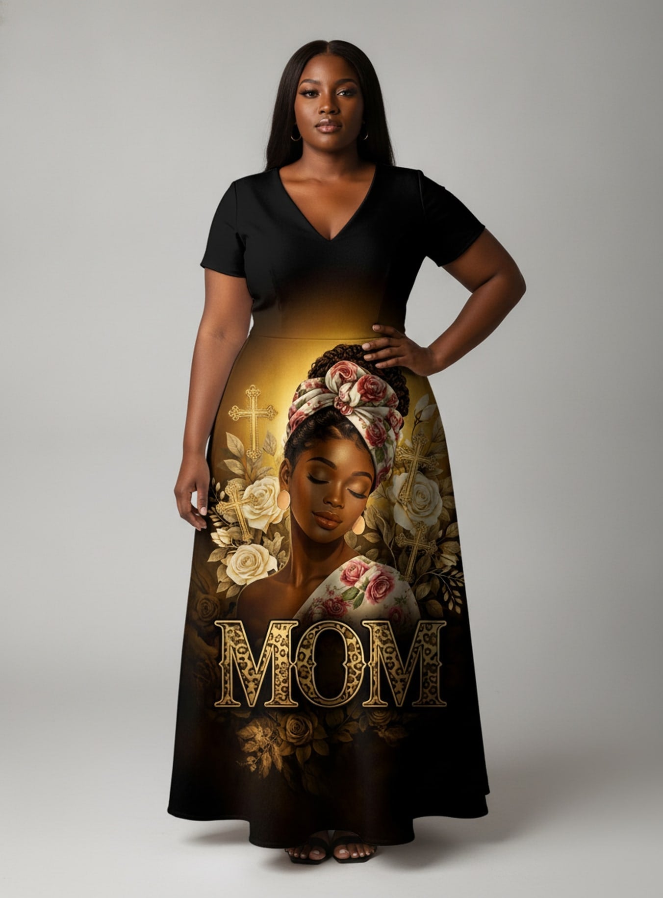 'Iyanu' Short Sleeve Maxi Dress