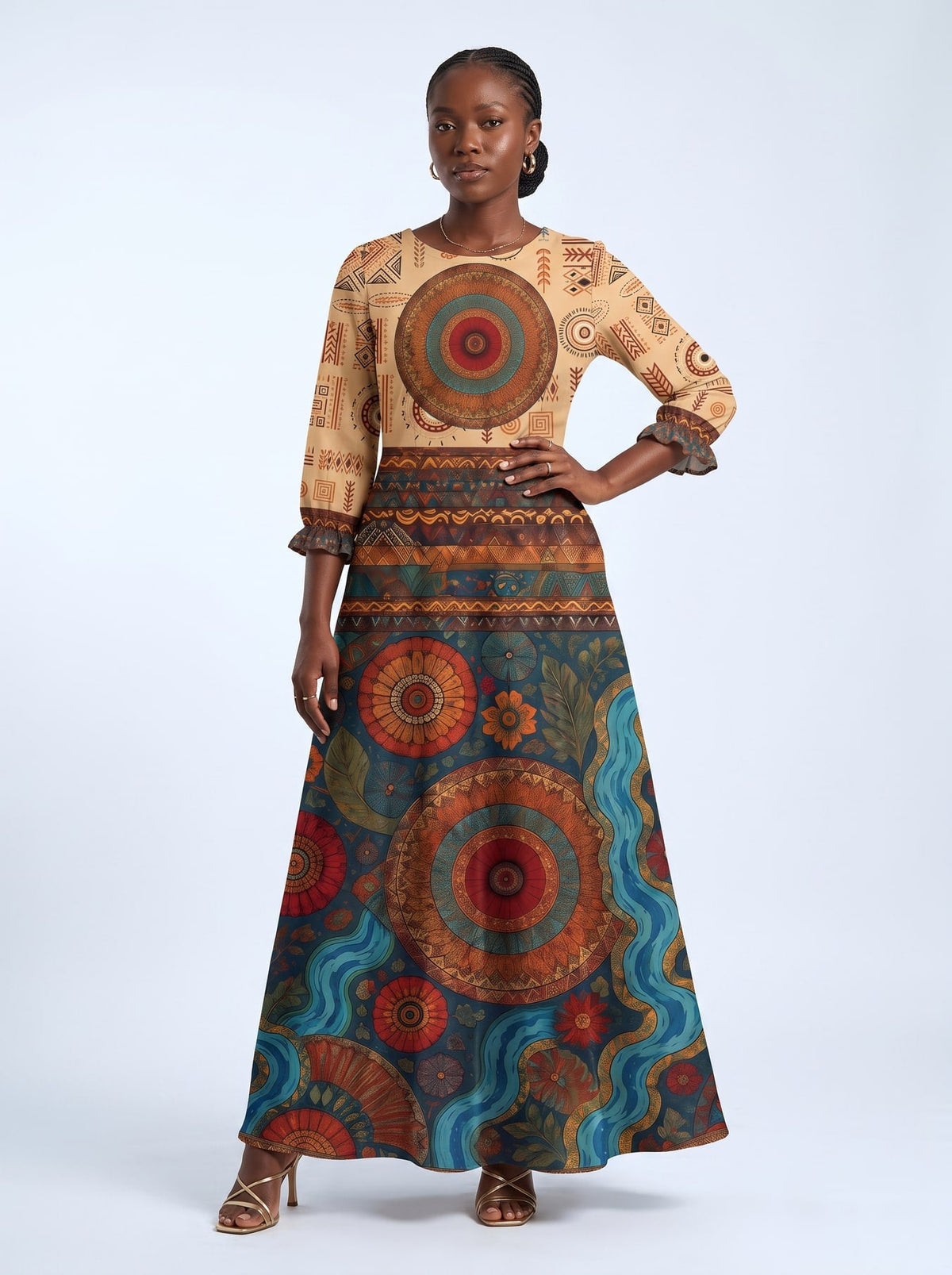 'Mto' Long Sleeve Maxi Dress