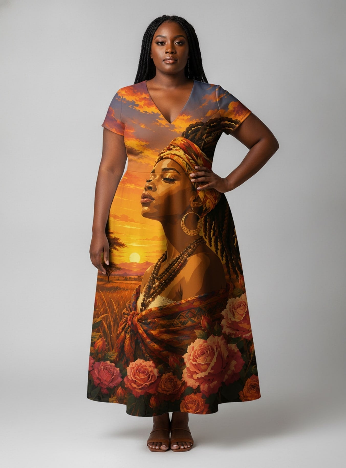 'Tulia' Short Sleeve Maxi Dress