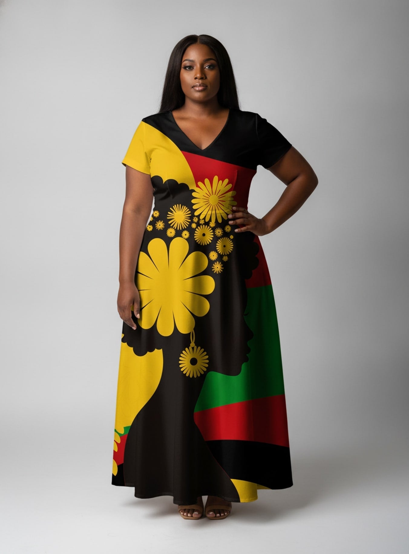 'Furaha' Short Sleeve Maxi Dress