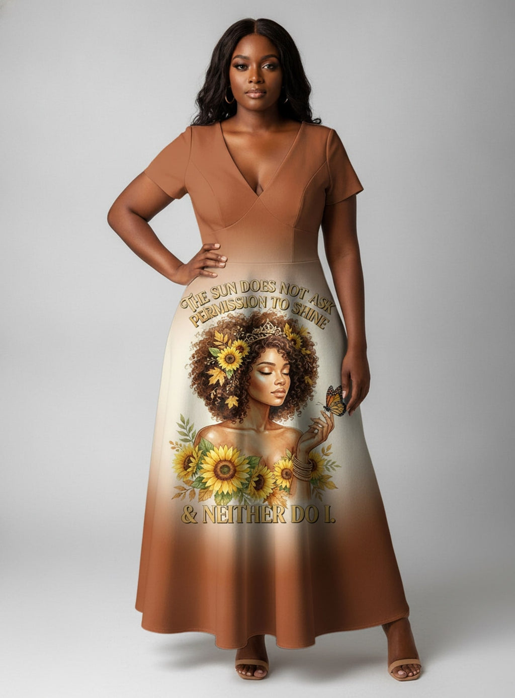 'Shine Unbound' Short Sleeve Maxi Dress