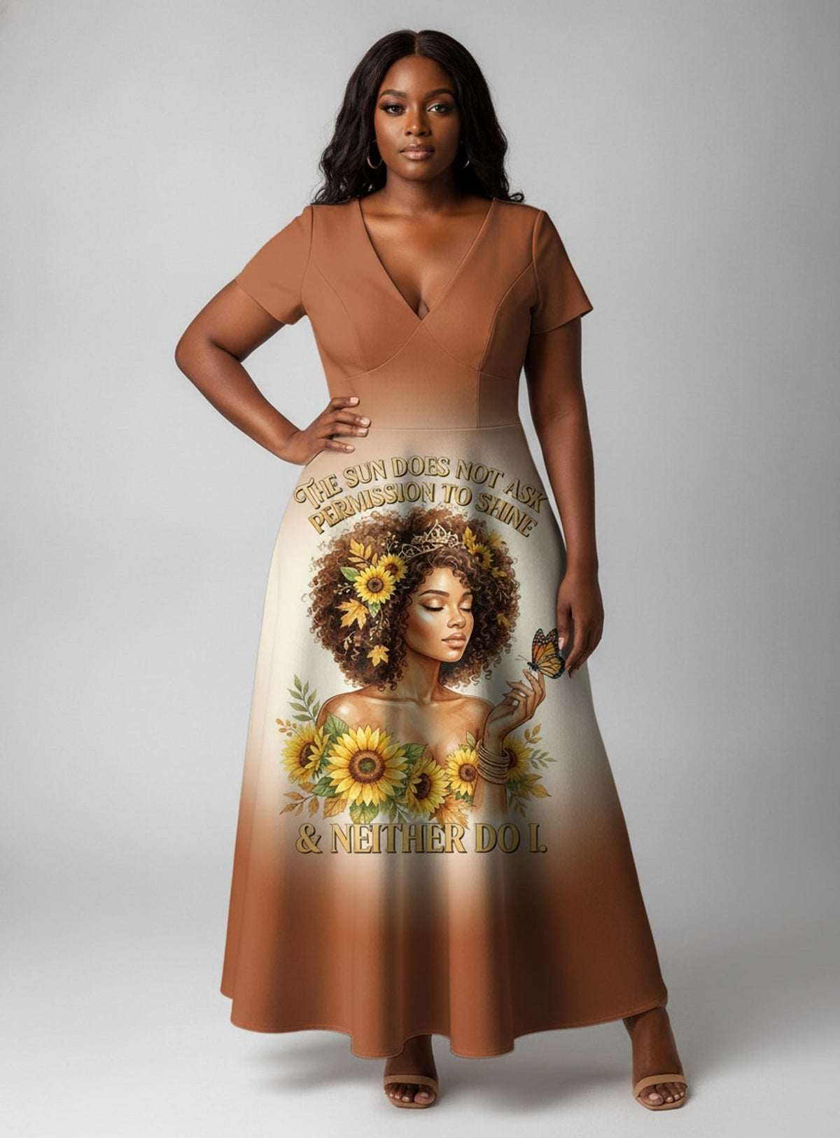 'Shine Unbound' Short Sleeve Maxi Dress