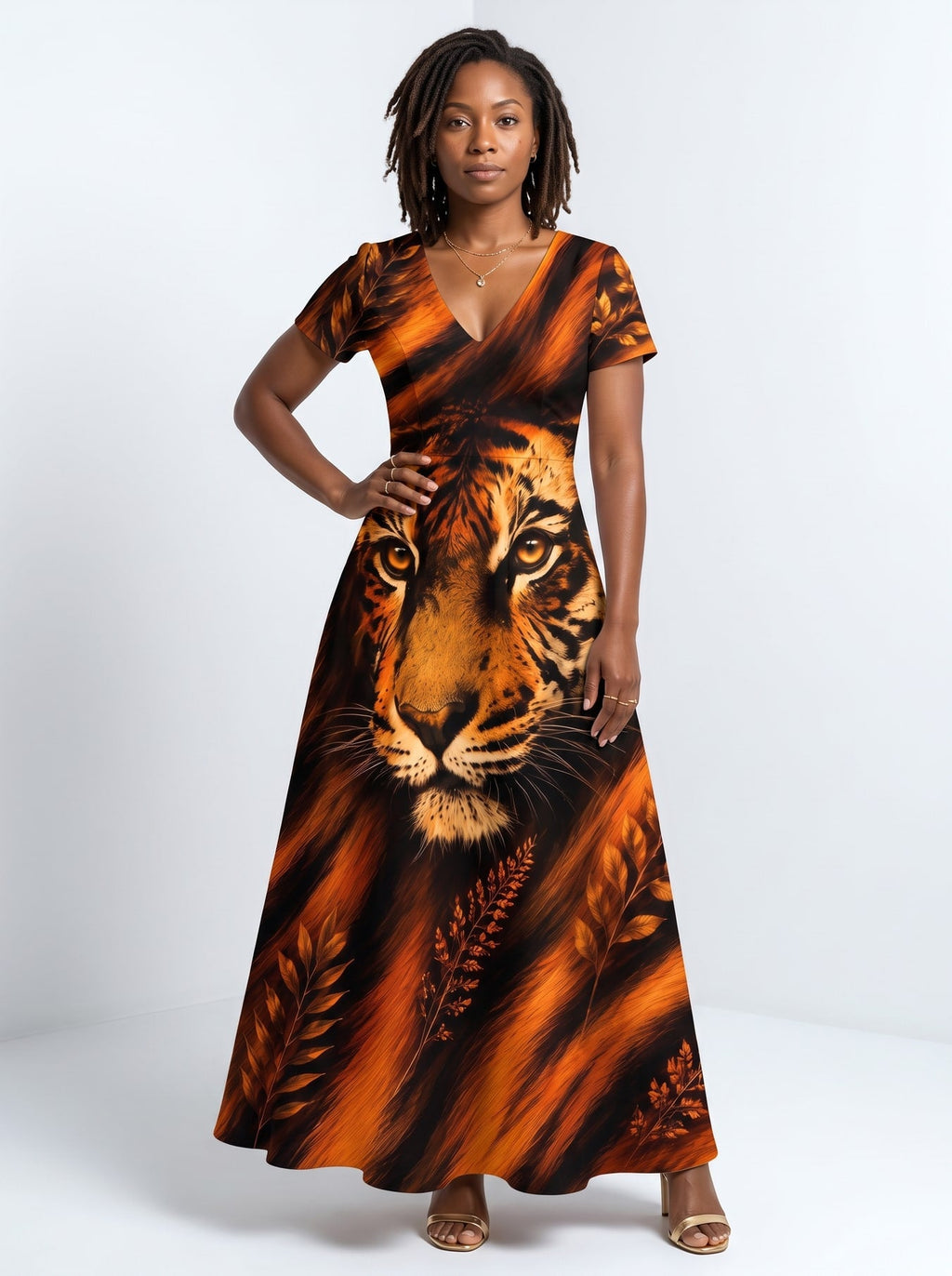 'Moto' Short Sleeve Maxi Dress
