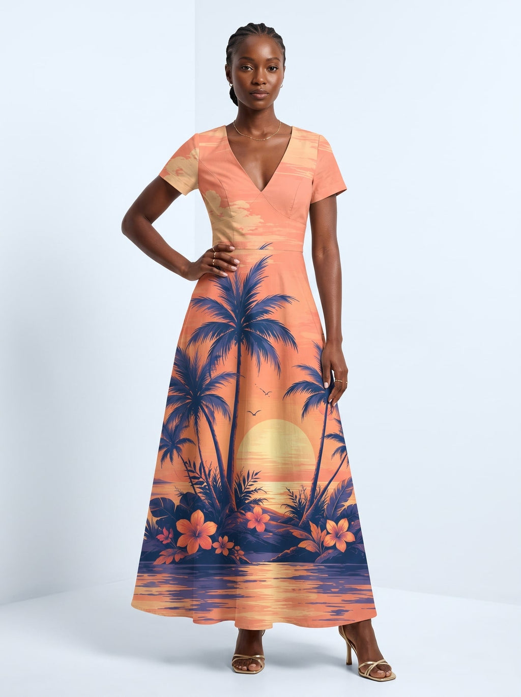 'Machweo' Short Sleeve Maxi Dress
