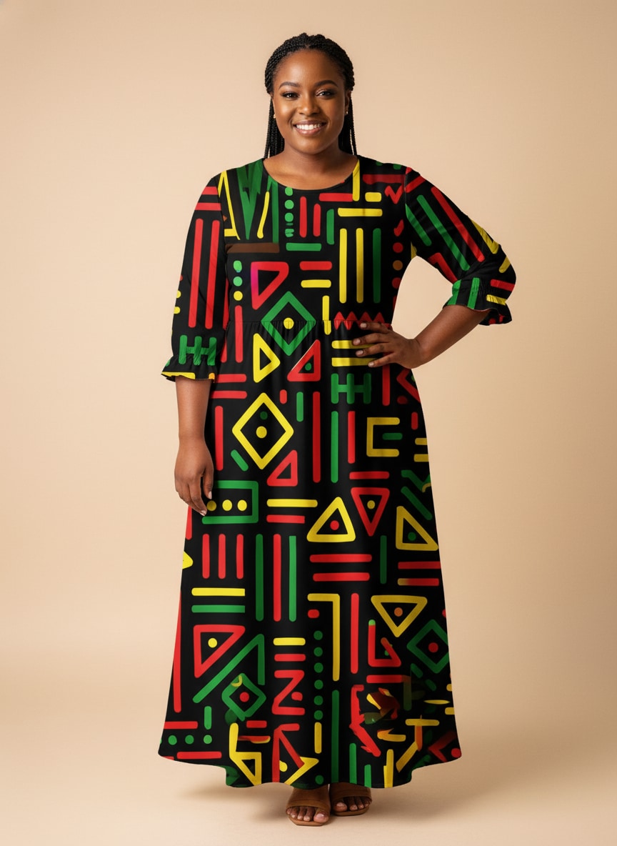 'Nairobi' Long Sleeve Maxi Dress
