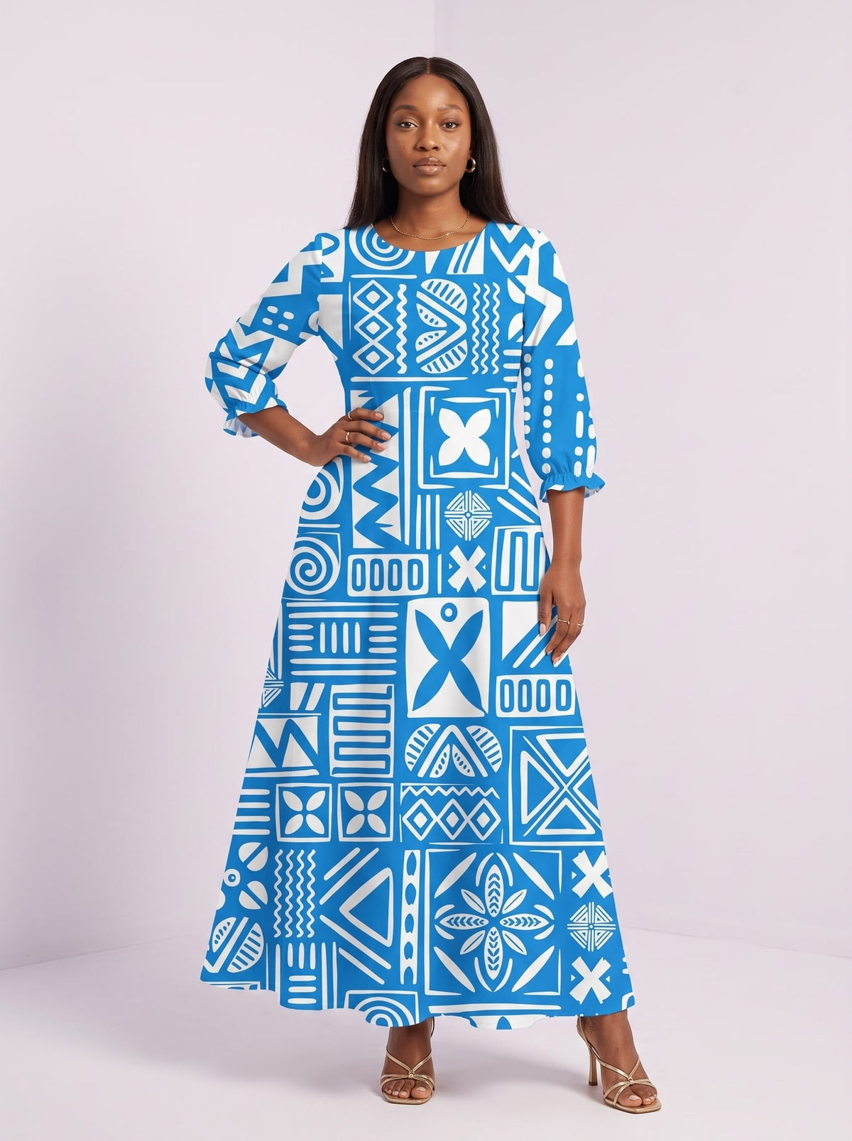'Anga' Long Sleeve Maxi Dress