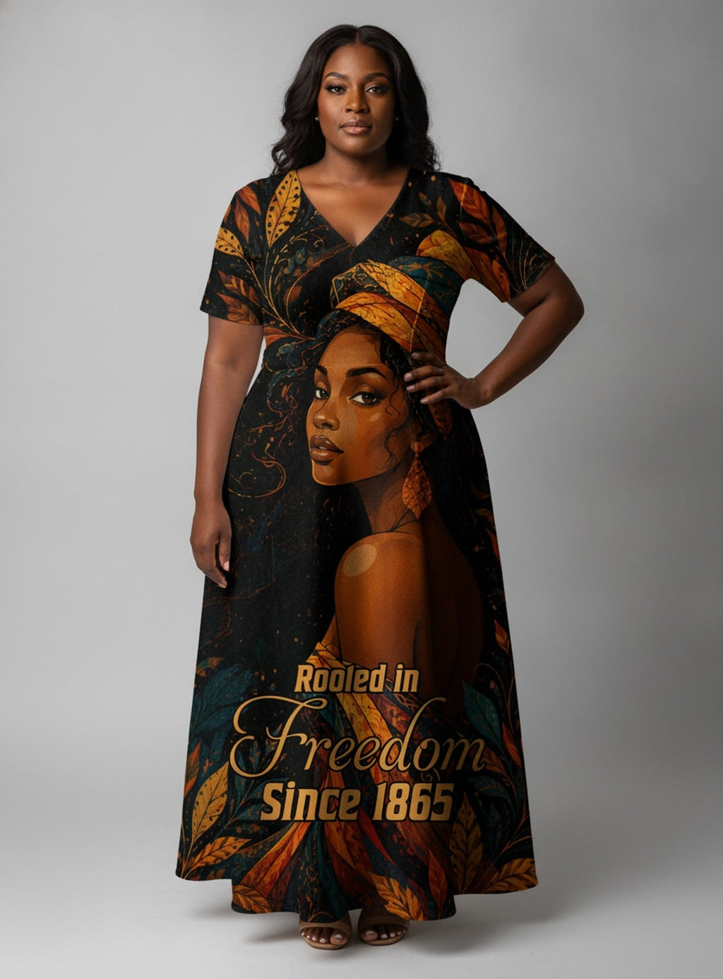 'Huru' Short Sleeve Maxi Dress