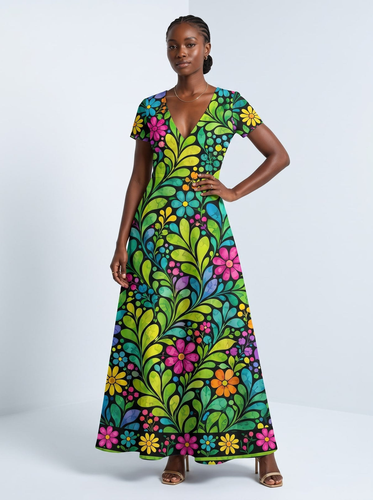 'Zumaridi' Short Sleeve Maxi Dress