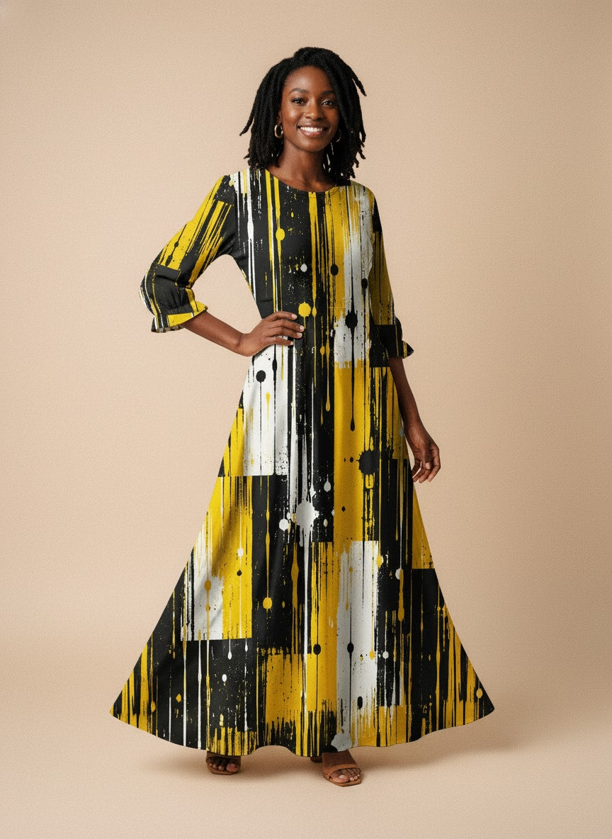 'Mvua' Long Sleeve Maxi Dress
