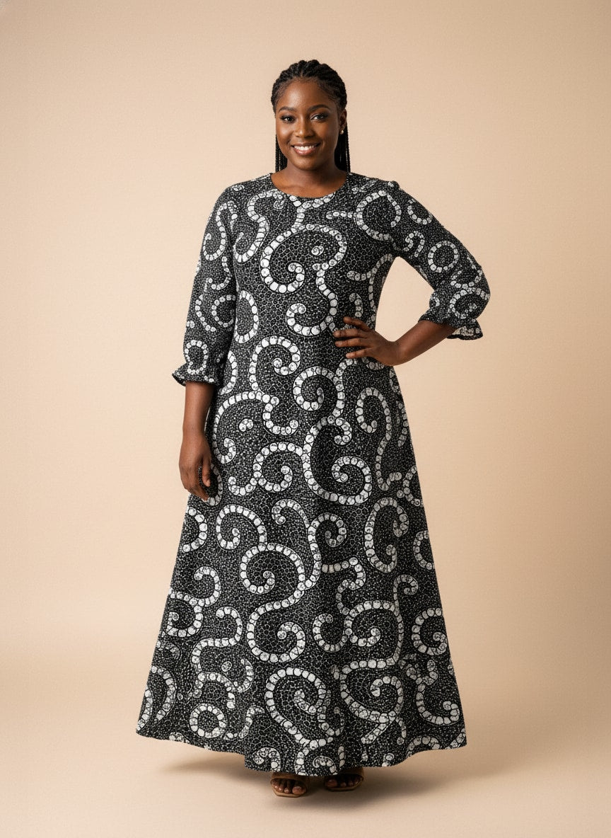 'Duara' Long Sleeve Maxi Dress