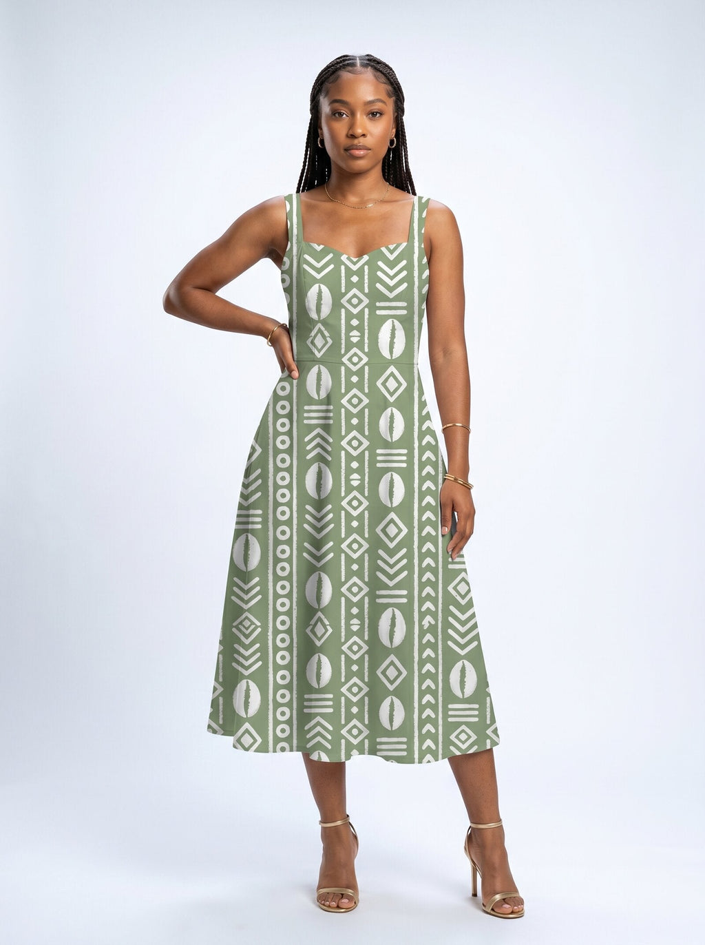 Oshun Verde Cotton Corset Dress