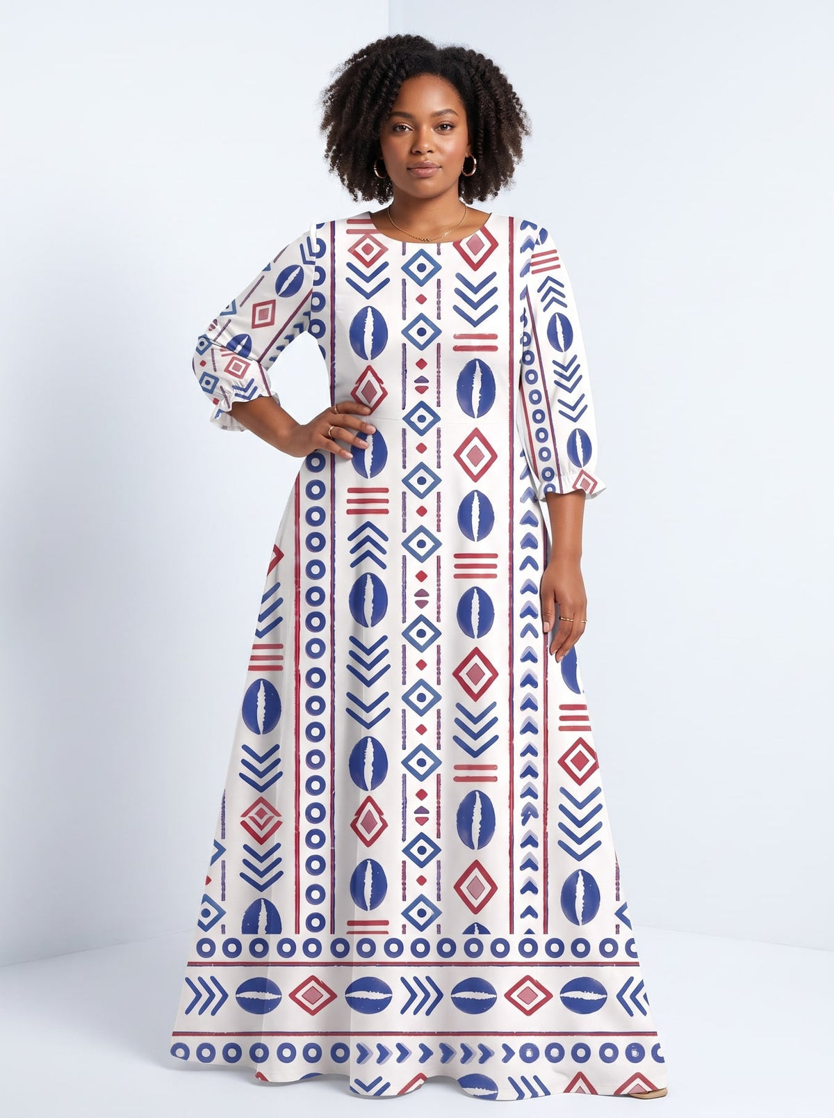 'Uhuru' Long Sleeve Maxi Dress