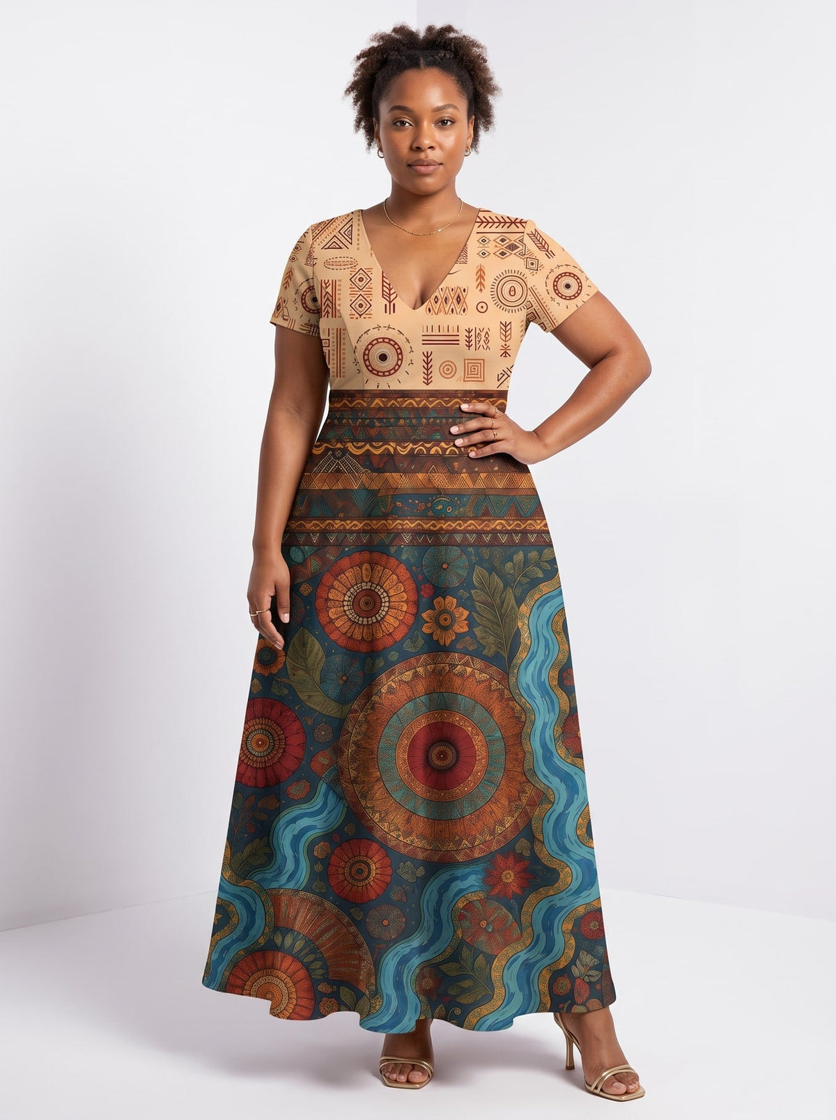 'Mto' Short Sleeve Maxi Dress