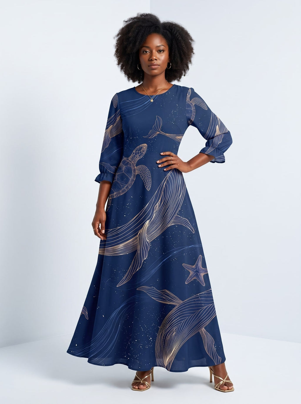 'Pwani' Long Sleeve Maxi Dress
