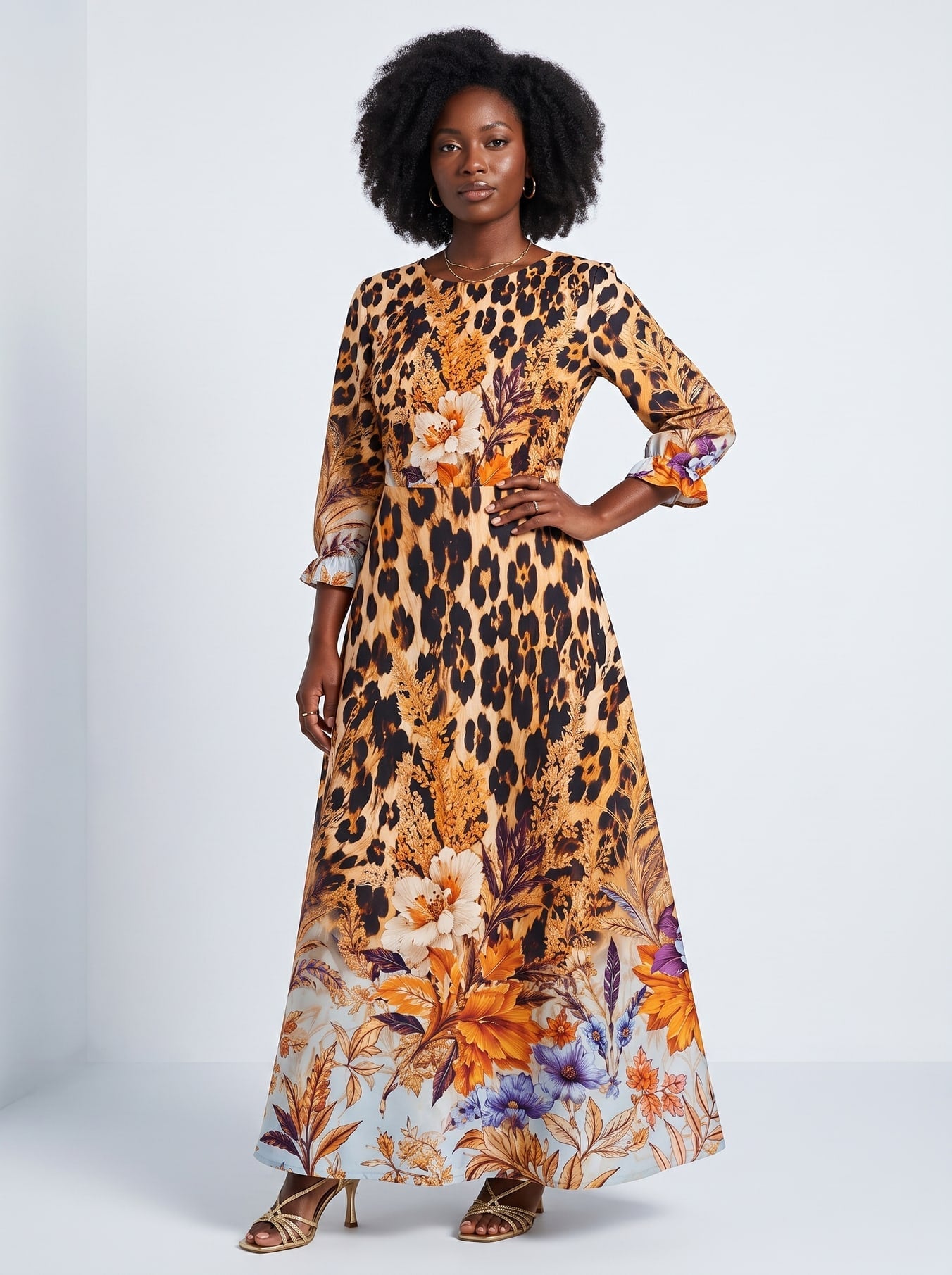 'Madoa' Long Sleeve Maxi Dress