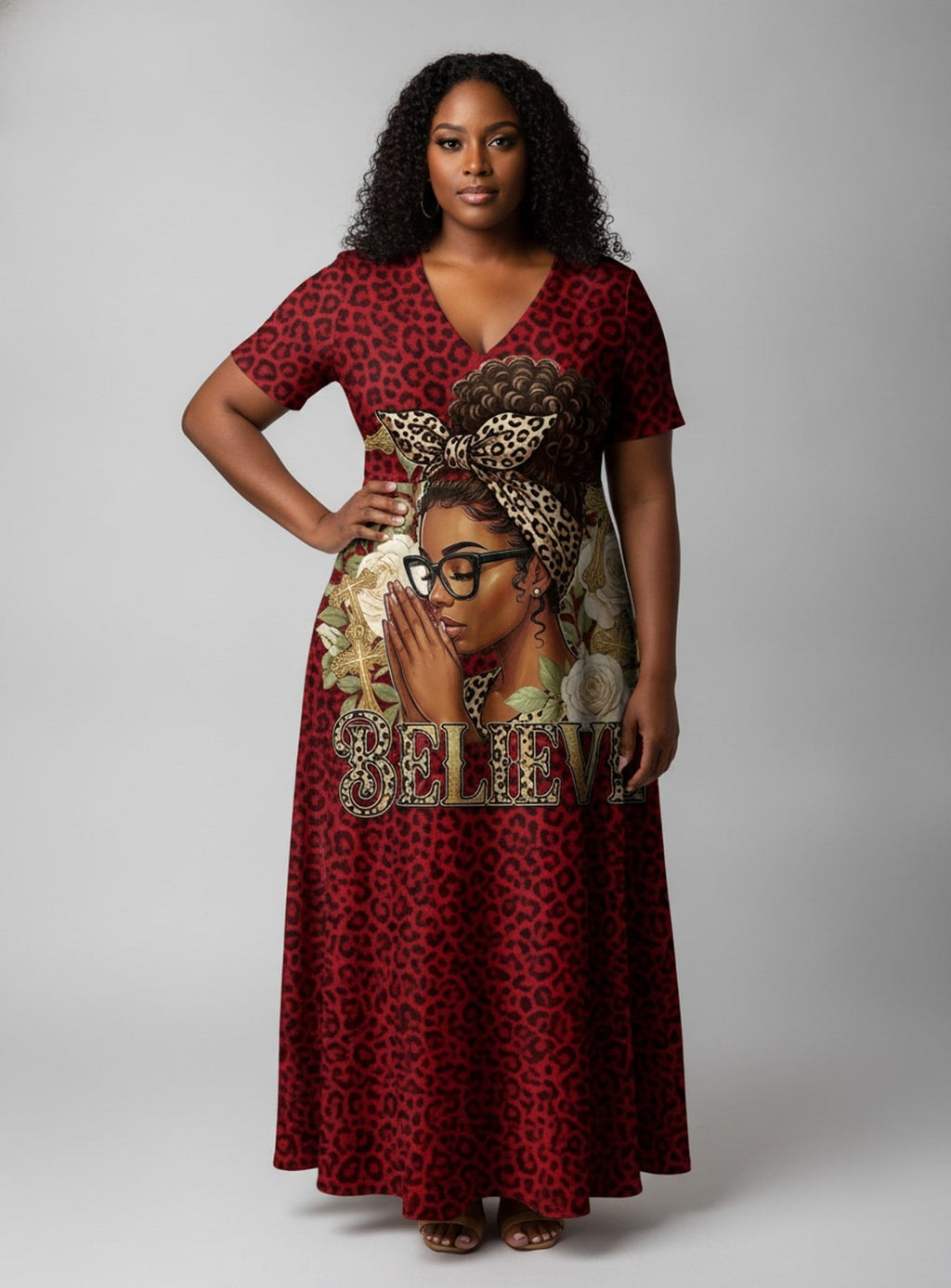 'Imani' Rouge' Short Sleeve Maxi Dress