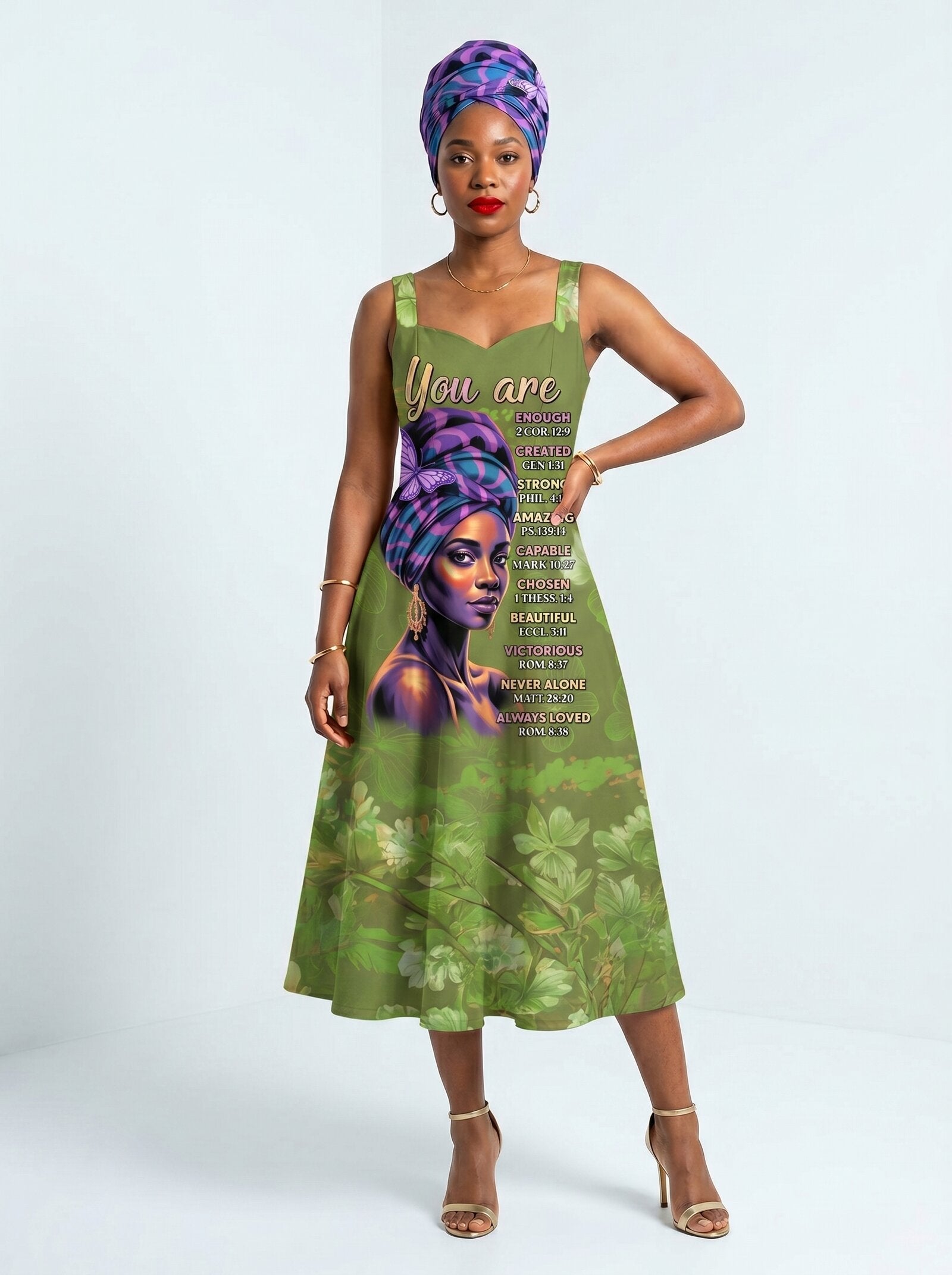 'Green Orchid' Cotton Corset Dress