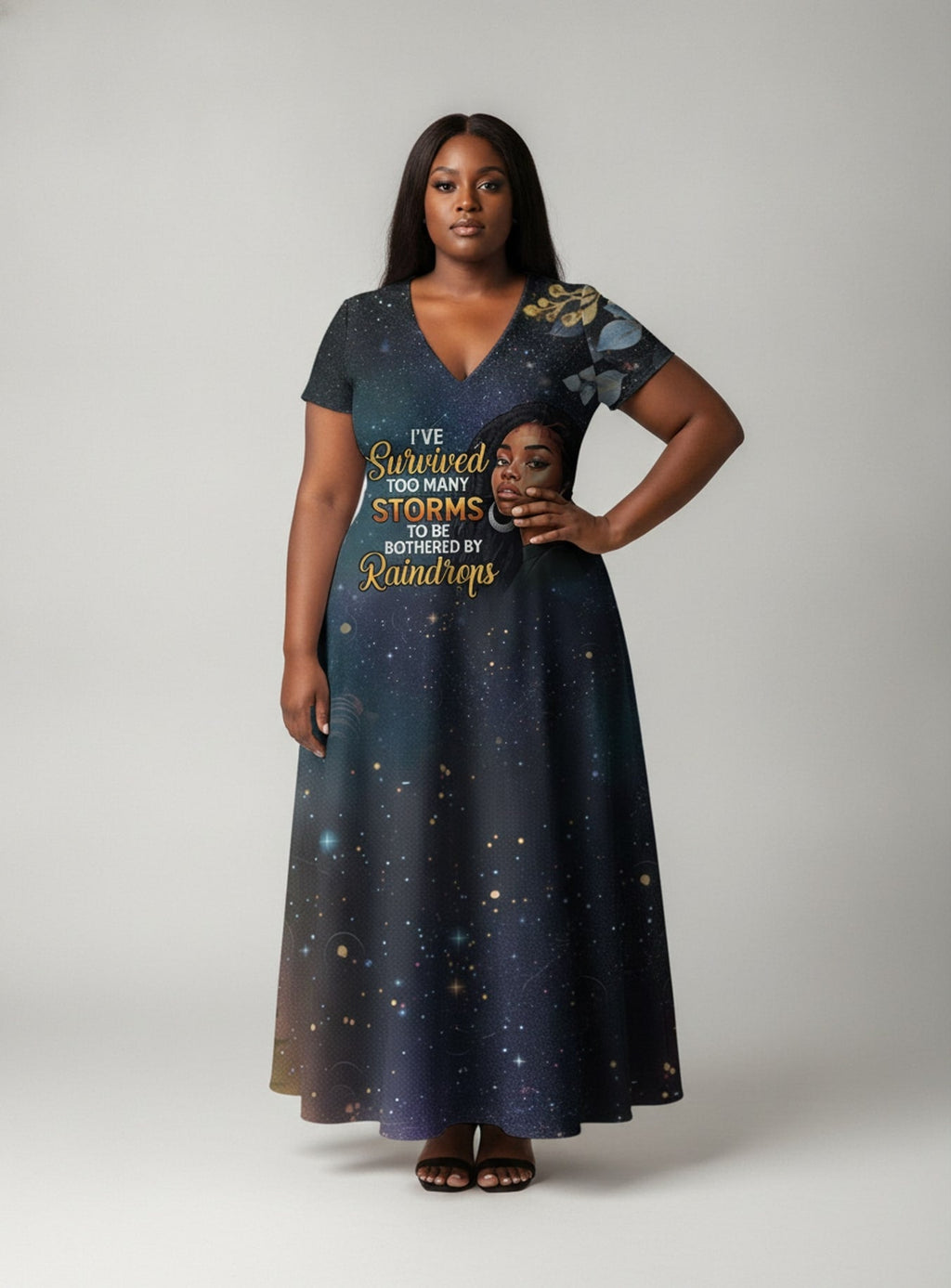 'Nyota' Short Sleeve Maxi Dress