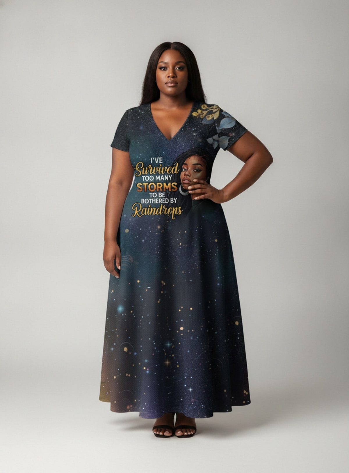 'Nyota' Short Sleeve Maxi Dress